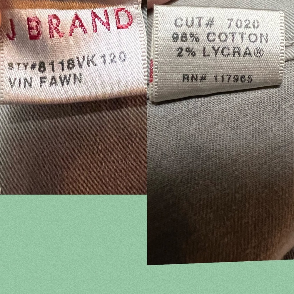 J Brand Army Green Ankle Zip Jeans! EUC! - Picture 8 of 11